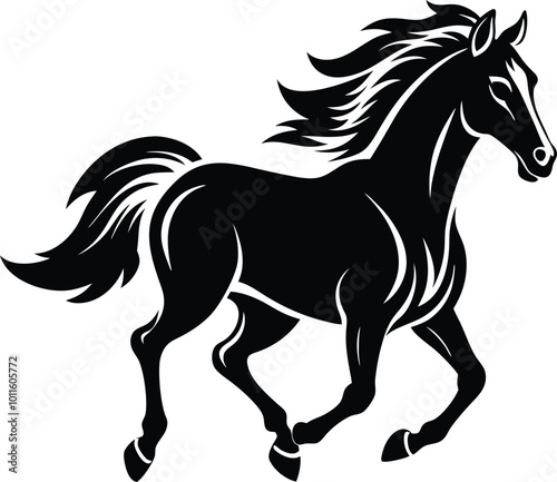 Hand drown horse running vector. Hand drown horse vector.