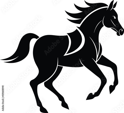 Hand drown horse running vector. Hand drown horse vector.