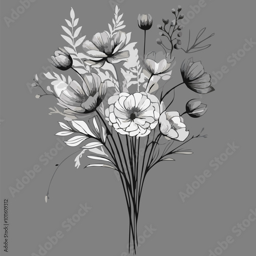 Flowers vector illustration logo concept design