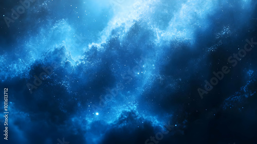 Abstract Blue Space Clouds Background