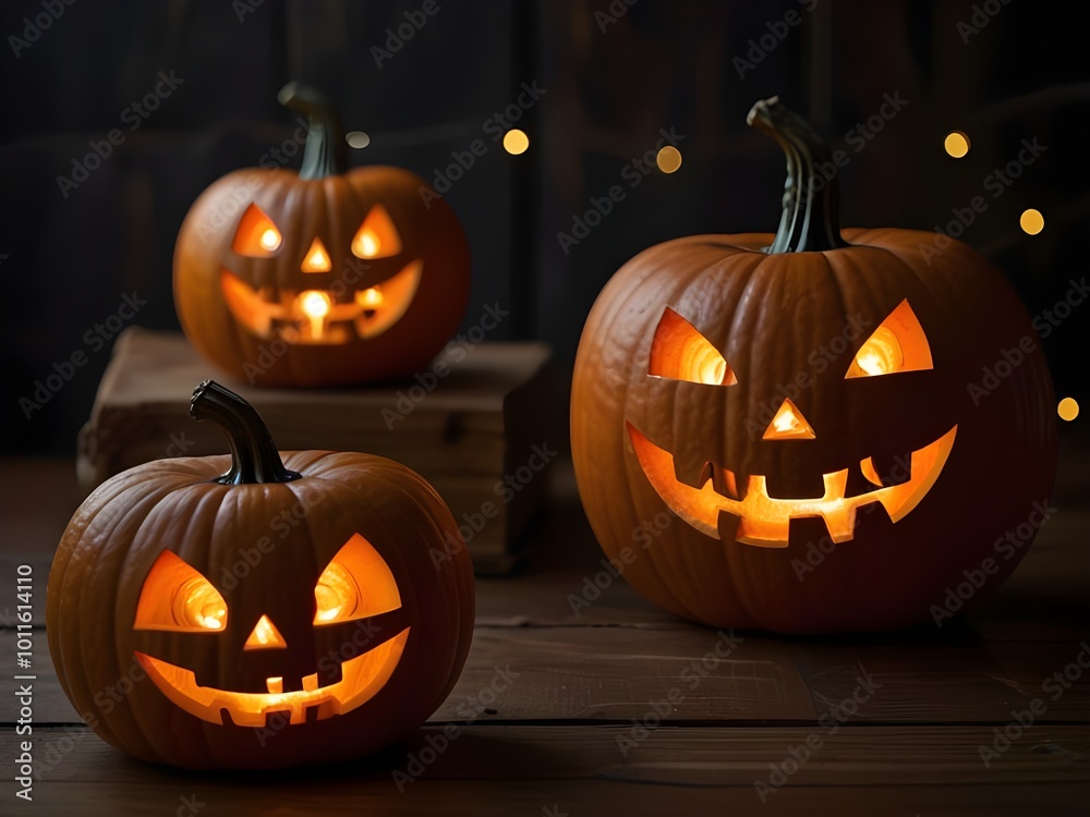 Halloween with Candles and String Lights on a Wooden Table. ai generate Halloween with Candles and String Lights on a Wooden Table. ai generate