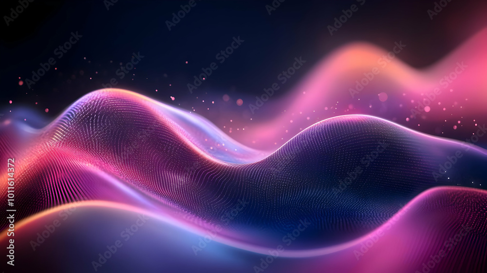 Abstract 3D Wave Background with Pink and Blue Gradient Abstract 3D Wave Background with Pink and Blue Gradient