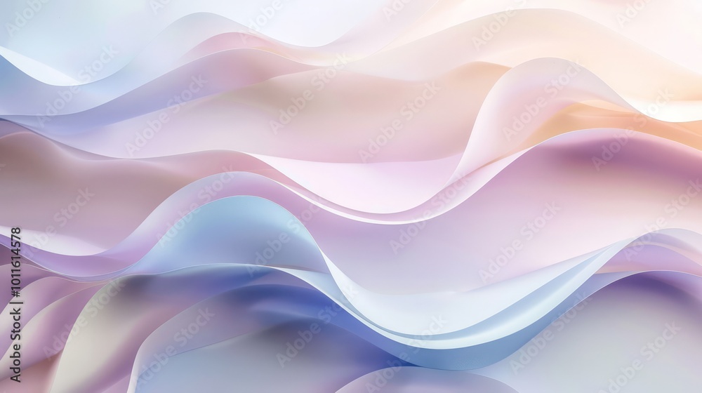 Fototapeta premium Gentle pastel gradients blending seamlessly, creating a smooth and soft backdrop with open copy space for soothing and friendly card designs
