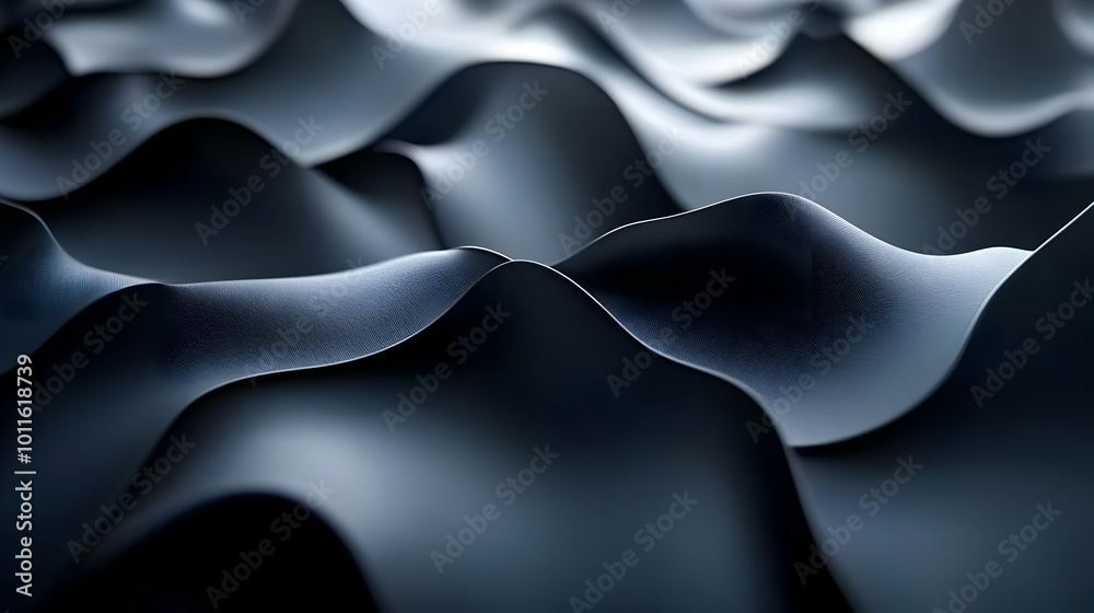 Fototapeta premium Abstract 3D Background with Wavy, Curved Lines