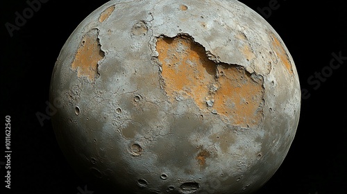 the A visual representation of the surface of Charon, Pluto’s moon, including its geological features.