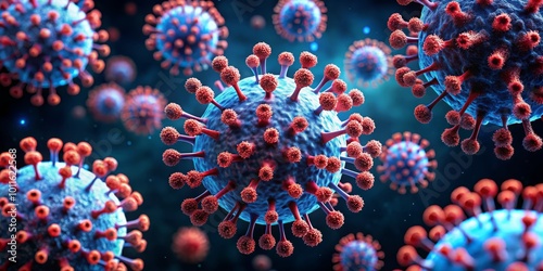 Wallpaper Mural Microscopic View of Coronavirus, 3D Rendered Illustration, Virus Structure, Pandemic, Outbreak, Disease Torontodigital.ca