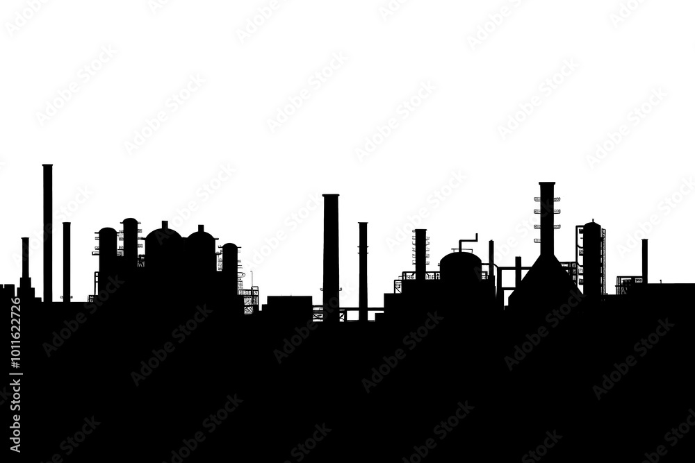 Fototapeta premium PNG Factory architecture silhouette pollution.