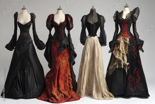 fashion vintage and elegant dresses