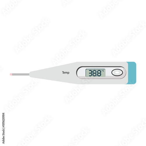 Digital thermometer icon. Medical health care hospital and emergency theme. Isolated design.  Design elements of medical equipment. Body temperature meter