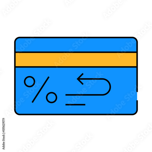bank card cashback percentage line icon vector. bank card cashback percentage sign. isolated symbol illustration