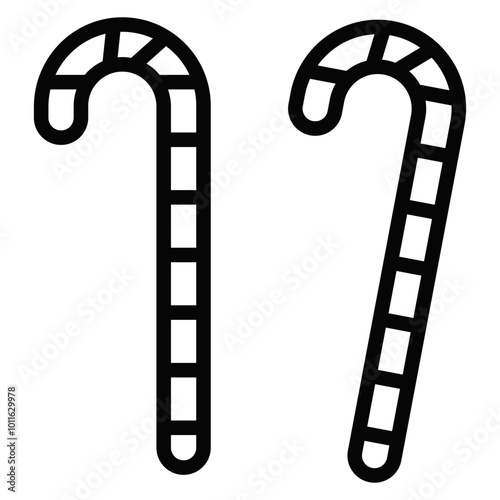 Candy Cane Vector Icons