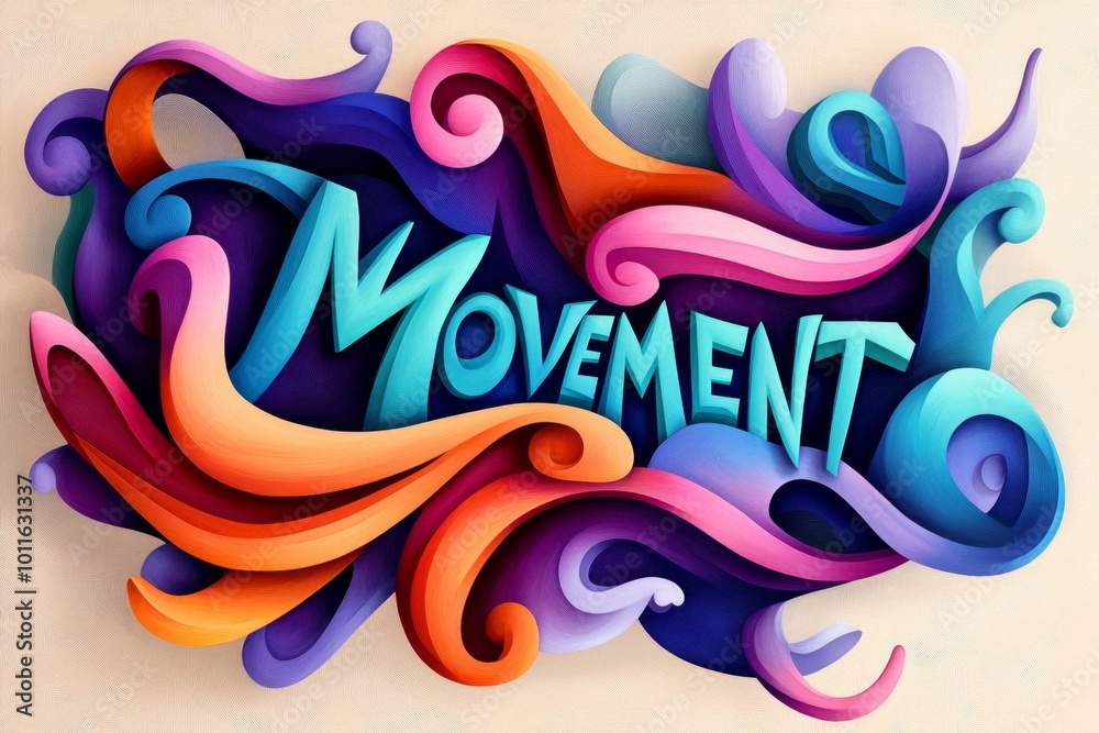 Vibrant Abstract Composition of Movement in Colorful 3D Swirls and Curls Reflecting Artistic Flow and Energy Vibrant Abstract Composition of Movement in Colorful 3D Swirls and Curls Reflecting Artistic Flow and Energy