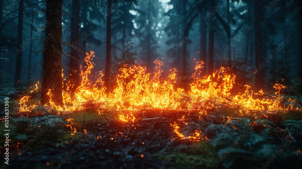 the forest is burning at night the forest is burning at night