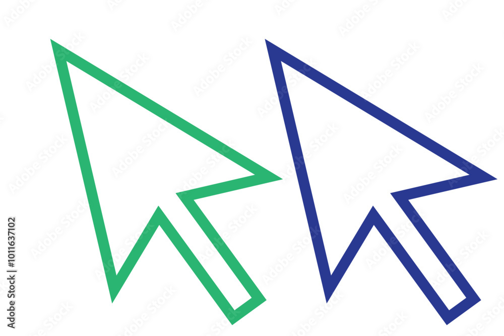 cursor icon set. mouse cursor click icon symbol sign, vector illustration