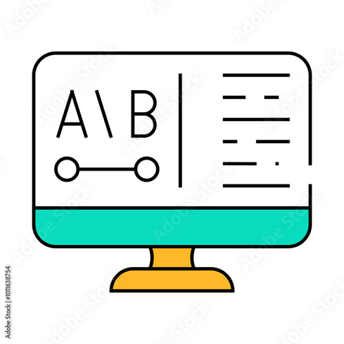 review on computer screen line icon vector. review on computer screen sign. isolated symbol illustration