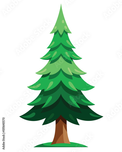 Dynamic fir tree vector illustration isolated on a white background