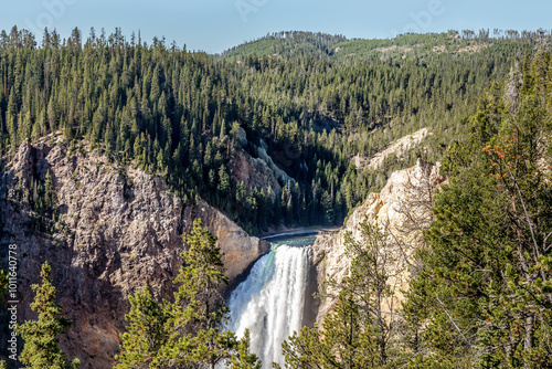 Lower Yellowstone Falls  in the Yellowstone National Park, USA photo