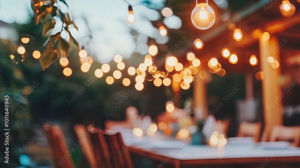 Blurred Lights of a Backyard Gathering