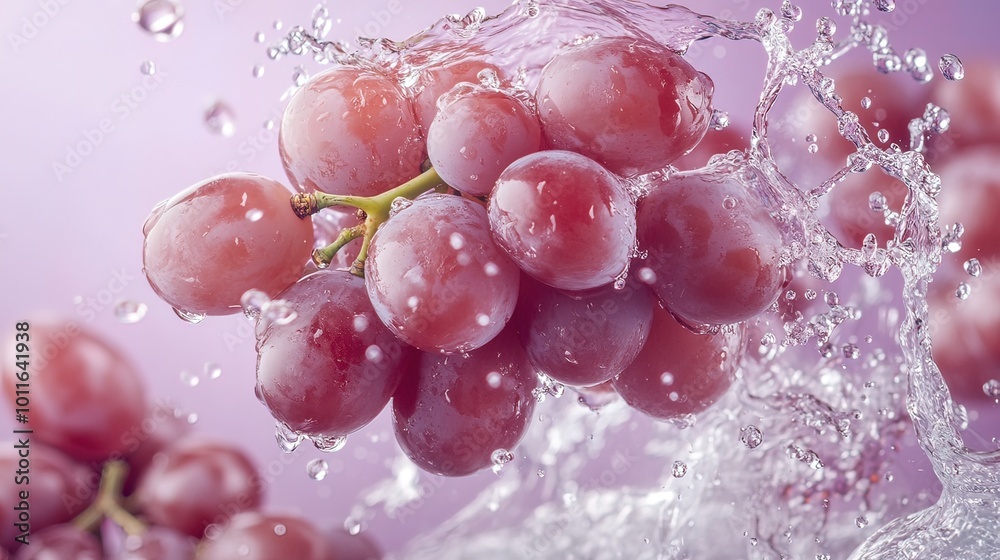 Red Grapes Splashing in Water Red Grapes Splashing in Water