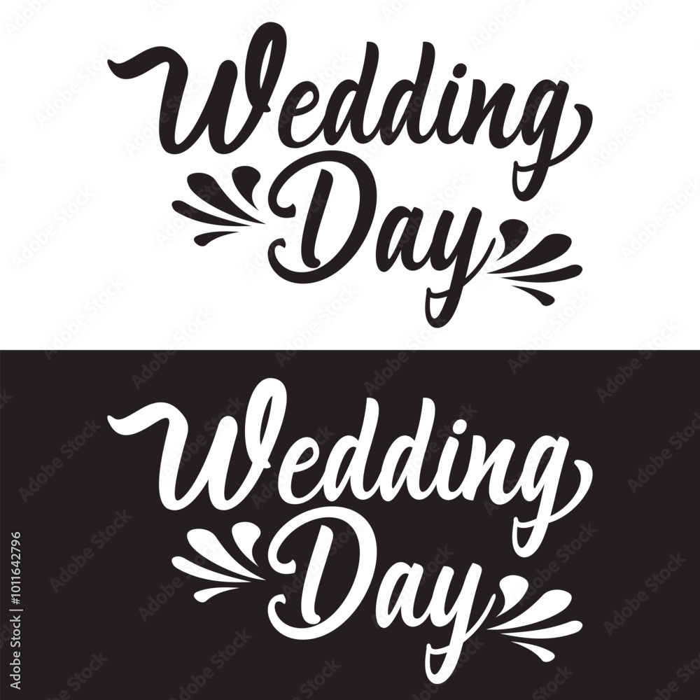 Wedding day vector text Calligraphy lettering illustration daily specials calligraphy lettering black ink on plain white background Wedding day vector text Calligraphy lettering illustration daily specials calligraphy lettering black ink on plain white background
