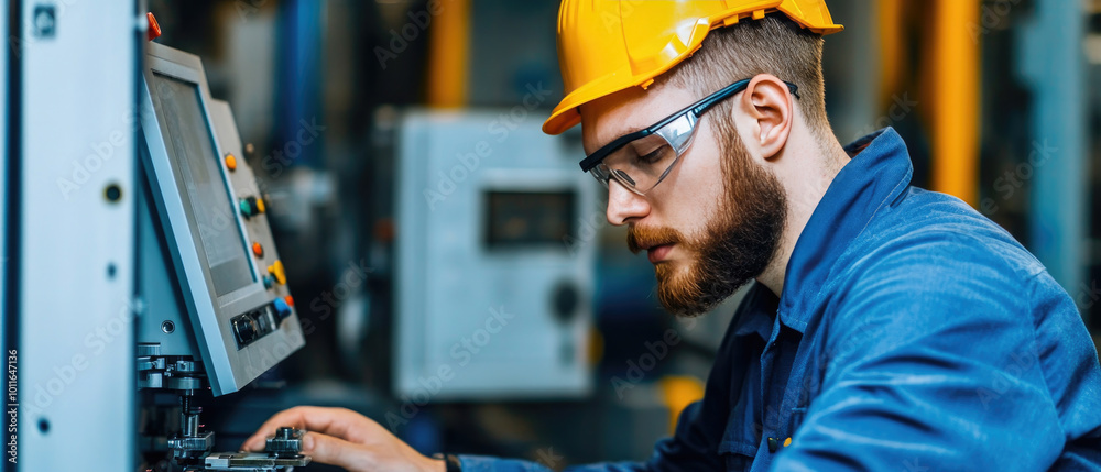 Engineer conducting calibration checks on manufacturing machinery, ensuring optimal quality output and precision in production processes. Engineer conducting calibration checks on manufacturing machinery, ensuring optimal quality output and precision in production processes.