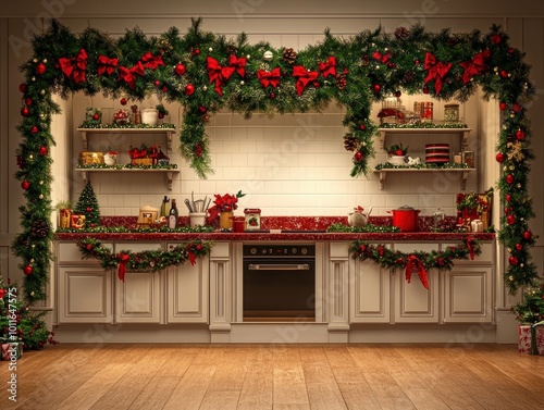 Christmas kitchen for family  photo,  Christmas prop photo