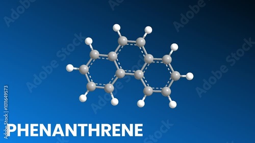 3D Structure of Phenanthrene | 3D View of Molecular Structure  photo