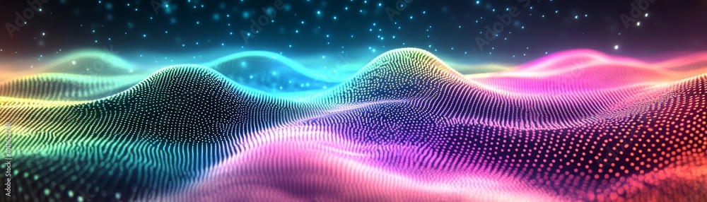 Fototapeta premium Abstract Colorful Neon Dotted Landscape