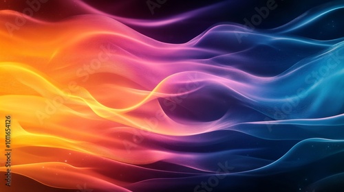 Wallpaper Mural Flowing Abstract Waves in Vibrant Colors Torontodigital.ca