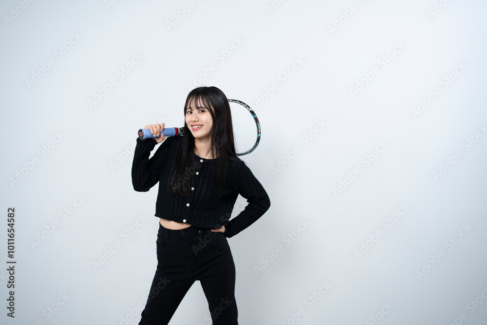 テニスをする女性 テニスをする女性