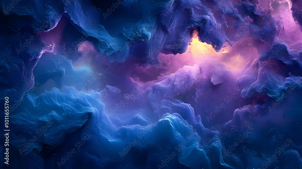 Abstract Background with Wavy Blue and Purple Shapes Abstract Background with Wavy Blue and Purple Shapes