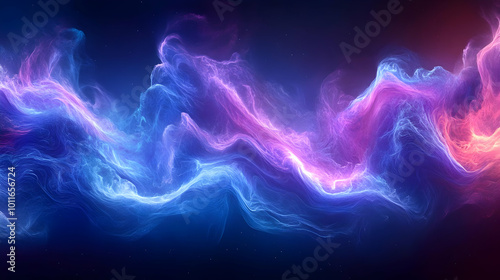 Abstract Background with Wavy Blue and Purple Lines