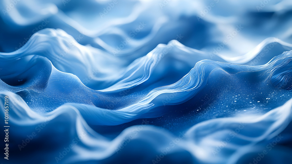 Obraz premium Abstract 3D Blue Wavy Background