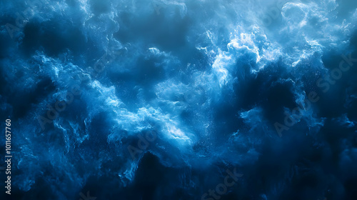 Abstract Blue Background with Swirling Patterns