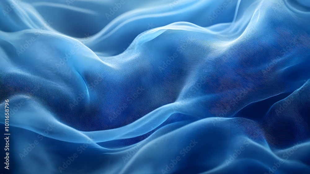 Obraz premium Abstract Blue Wavy Background Illustration