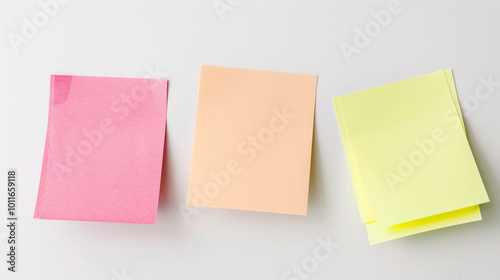 Sticky post it note paper isolated on pure white background