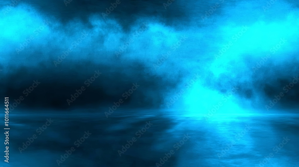 Mysterious smoke in blue light moving over old asphalt Mysterious smoke in blue light moving over old asphalt