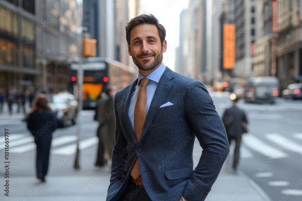 a confident businessman in New York, Generative AI a confident businessman in New York, Generative AI