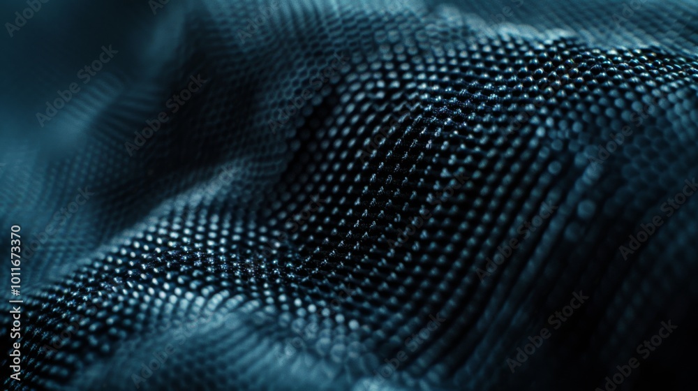 A close-up of dark-textured fabric, with fine meshed details, creating a mysterious and sophisticated visual. A close-up of dark-textured fabric, with fine meshed details, creating a mysterious and sophisticated visual.
