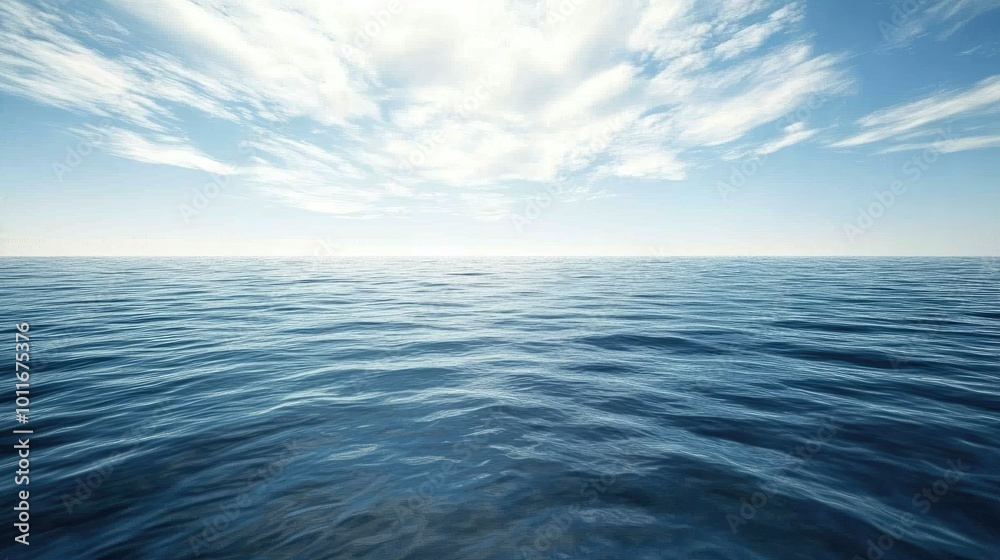 Calm sea stretching beneath the European coast, no fish in view, perfect space for text or design.