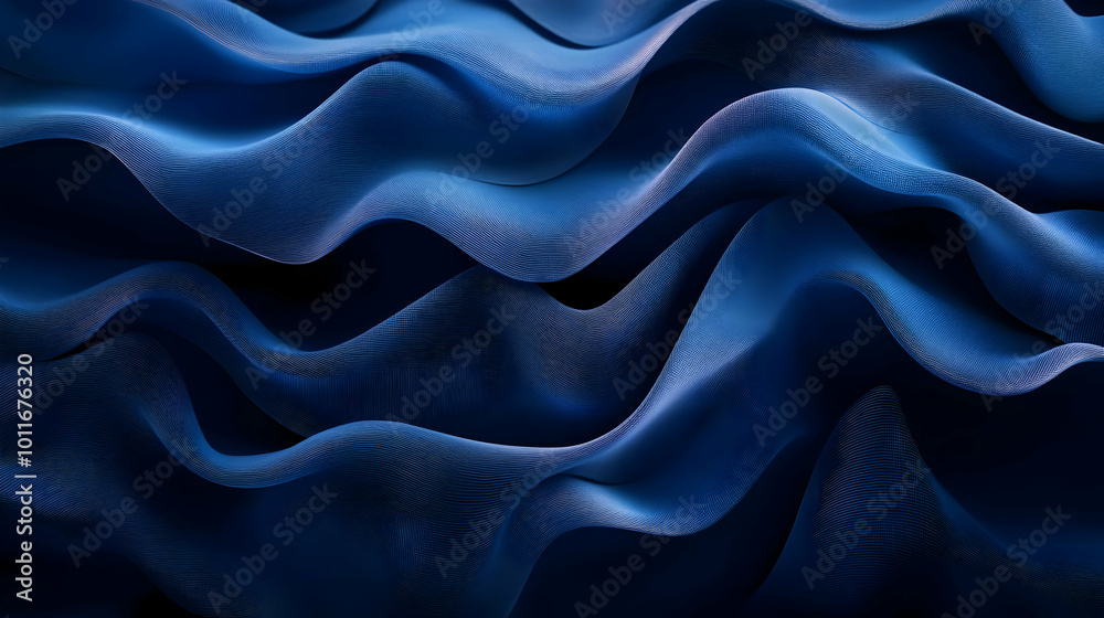 Abstract Blue Wavy 3D Background