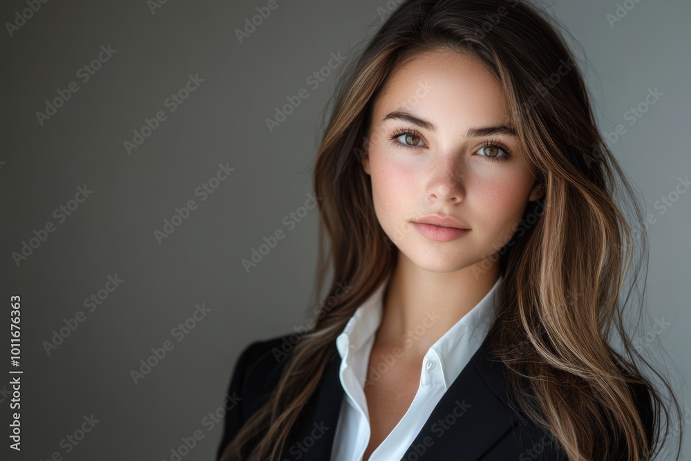 Studio headshots of beautiful young woman dressed in business attire, Generative AI Studio headshots of beautiful young woman dressed in business attire, Generative AI