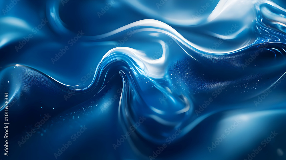 Obraz premium Abstract Blue Liquid Background - 3D Rendering
