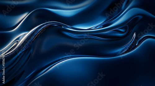 Abstract Dark Blue Wavy Background