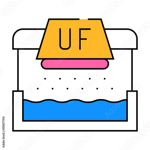 ultraviolet water treatment line icon vector. ultraviolet water treatment sign. isolated symbol illustration