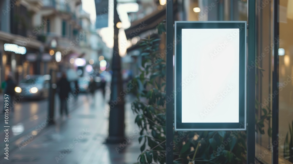A vibrant, bustling evening city street with a blank digital billboard prominent in the foreground, highlighting urban vibrancy and modern advertising. A vibrant, bustling evening city street with a blank digital billboard prominent in the foreground, highlighting urban vibrancy and modern advertising.
