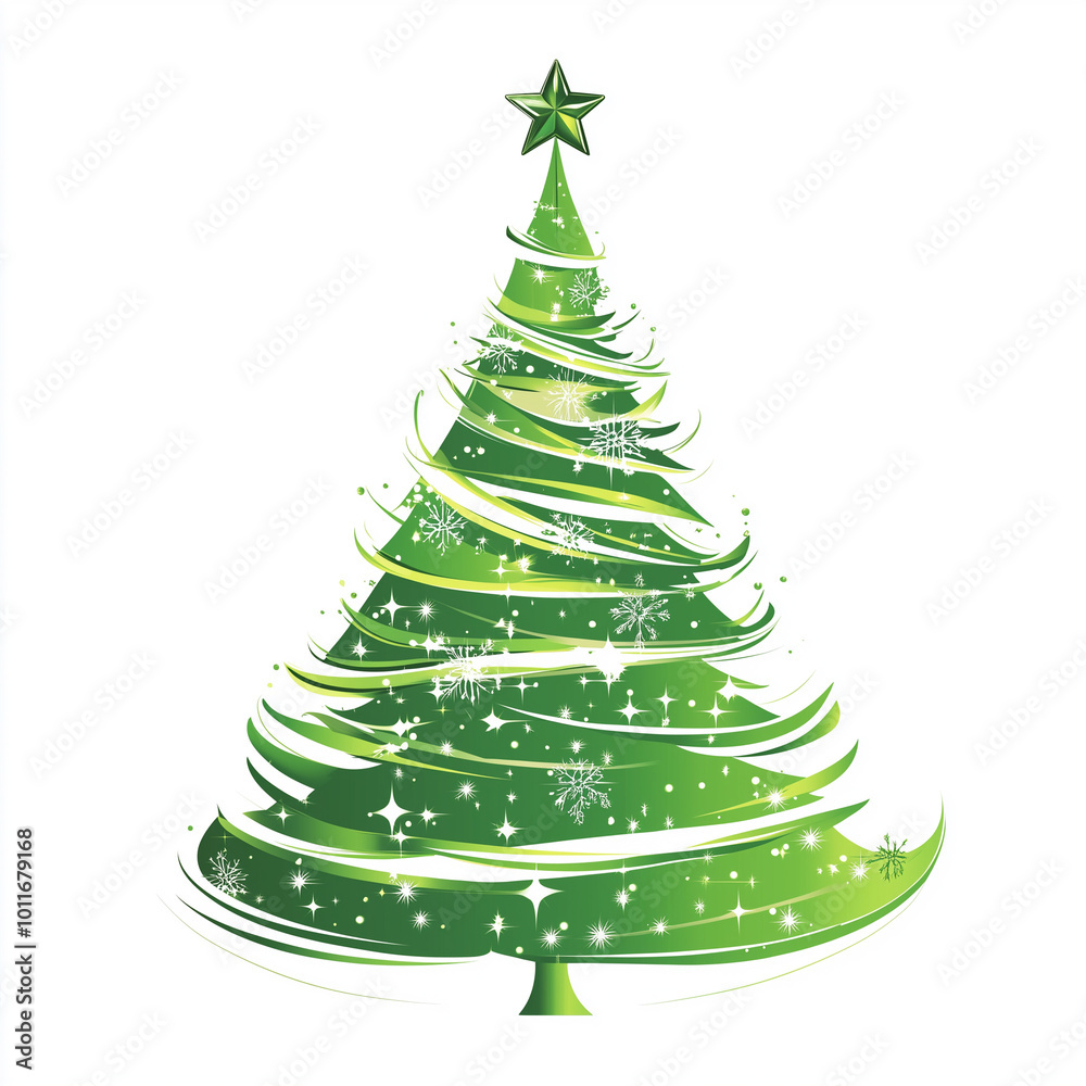 Fototapeta premium christmas tree isolated on white background