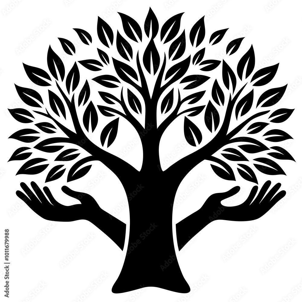 silhouette of tree  vector illustration with white background