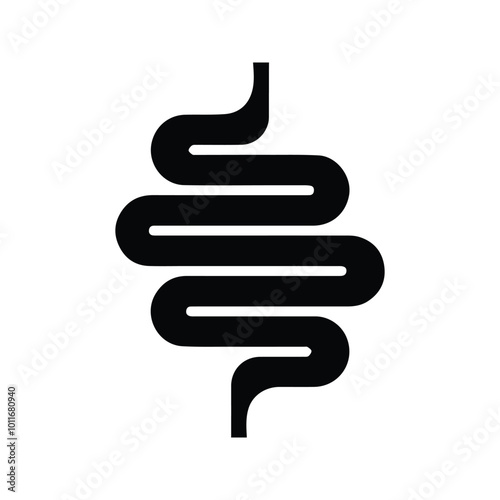 Intestine icon. Healthy gut. Digestive Signs.  Human anatomy, intestines or intestinal tract. Intestinal colonoscopy symbol.