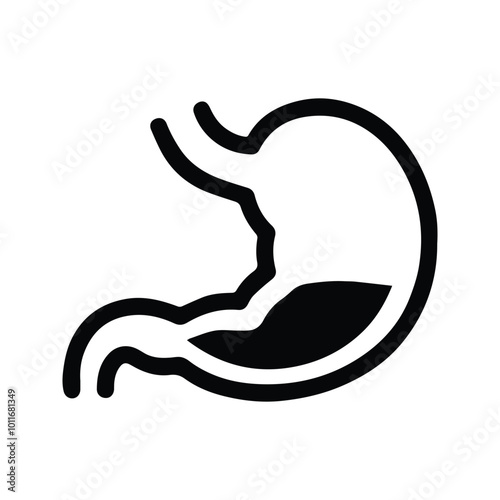 Gastric Icon. Healthy human stomach. Digestive Signs.  Human anatomy.